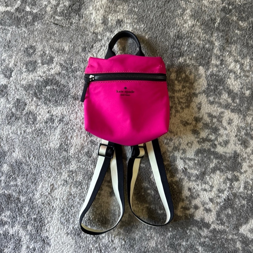 Kate Spade Fuchsia Backpack with Black Accents